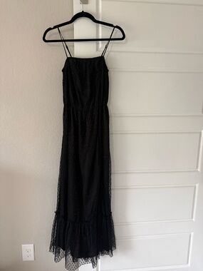Shyanne Black Sparkle Maxi with Spaghetti Straps